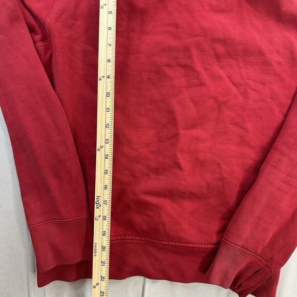 Vintage Polo Ralph Lauren Sweatshirt Hoodie Size Medium Red Full Zip Distress - Picture 10 of 11